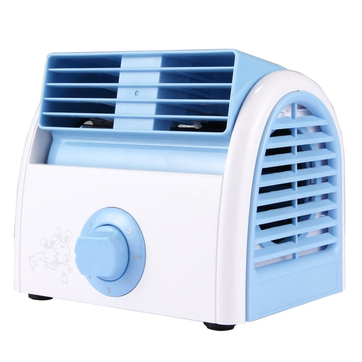 30W Turbine No Blade Mini Desktop Mute Fan for Dormitory / Bedroom / Living Room / Office, 3 Kinds Speed Modes, AC 220V(Blue) | Bowlift
