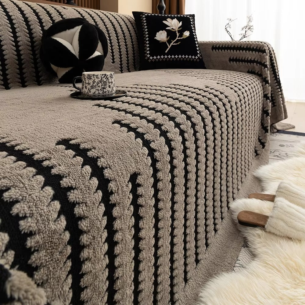 BowLift | Elegant Plush Sofa Cover with Tufted Details