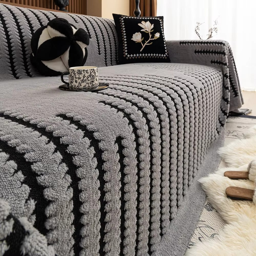 BowLift | Elegant Plush Sofa Cover with Tufted Details