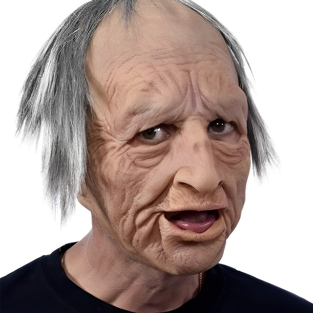 Realistic Old Man Mask – Halloween and Cosplay Latex Mask with Movable Mouth | Bowlift