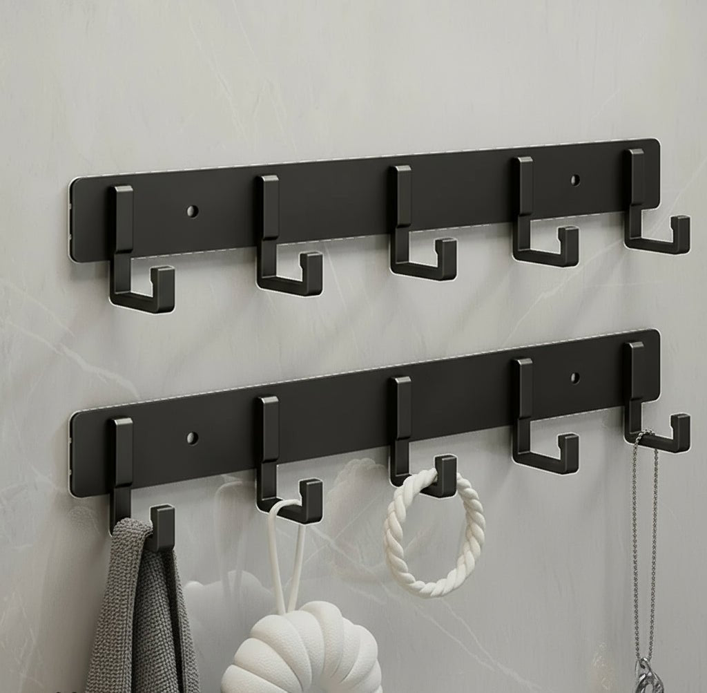 BowLift | Stable wall coat rack with black hooks for stylish organization
