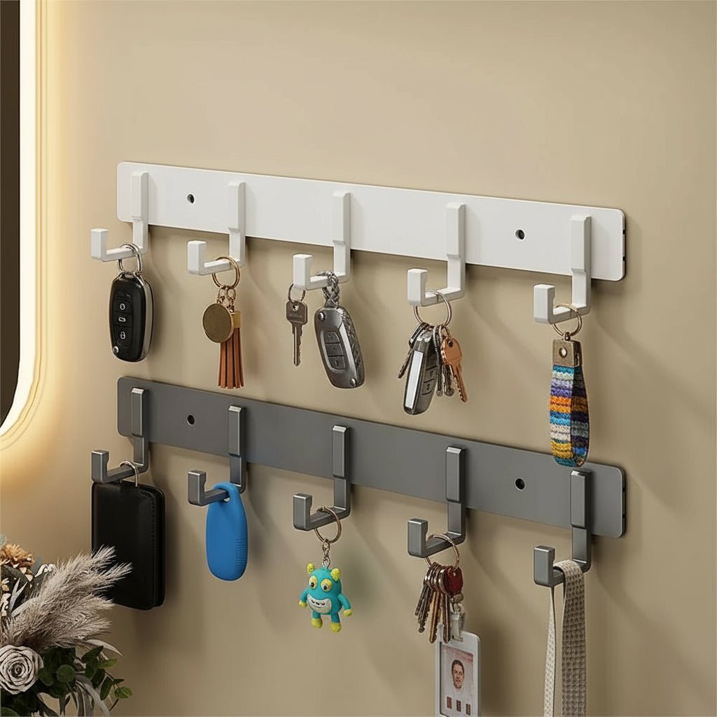 BowLift | Stable wall coat rack with black hooks for stylish organization