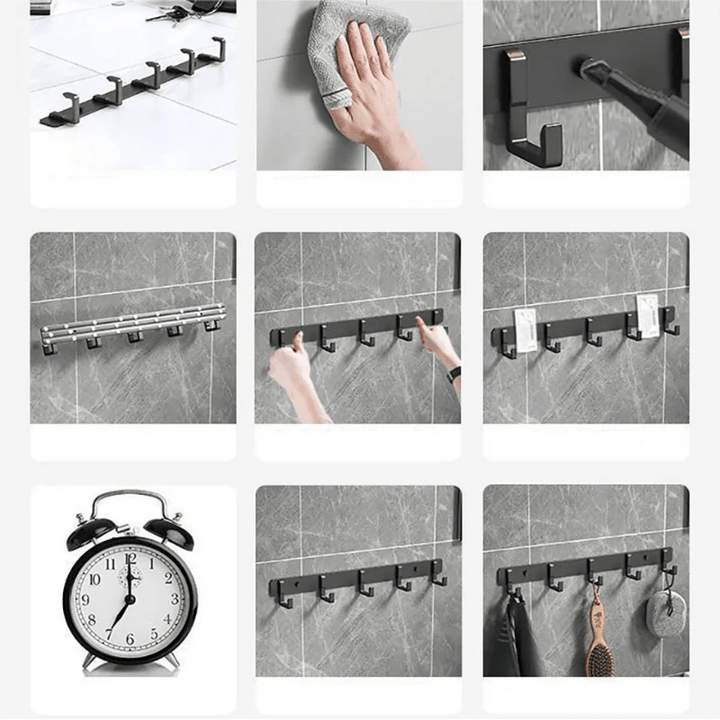 BowLift | Stable wall coat rack with black hooks for stylish organization