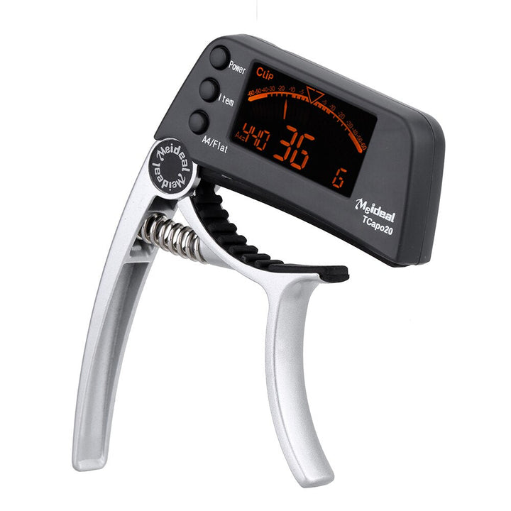 Capo & Tuner "TuneGrip" – 2-in-1 Guitar accessory with LCD screen | Bowlift