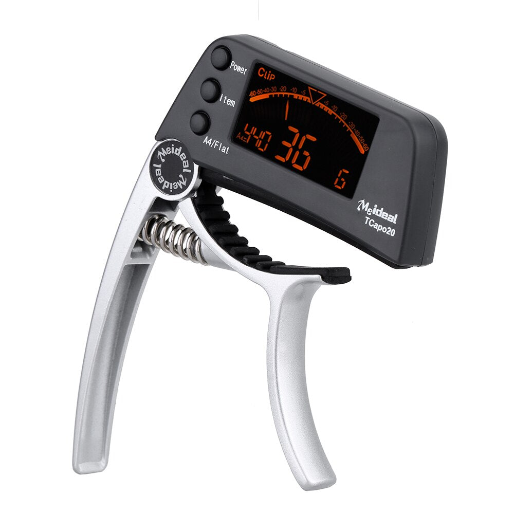 BowLift | Capo & Tuner "TuneGrip" – 2-in-1 Guitar accessory with LCD screen