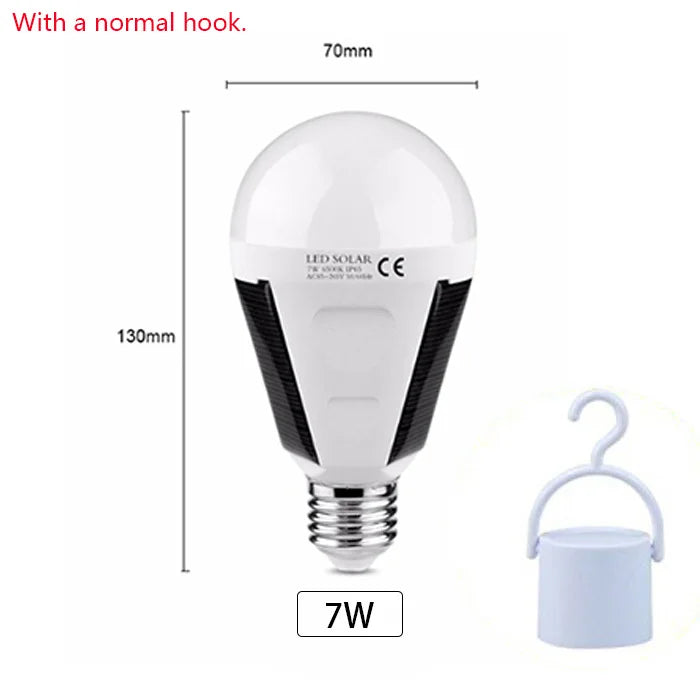 BowLift | Solonight Solar LED Bulb with E27 Socket | 7W/12W | Rechargeable & Waterproof | For Camping, Garden & Emergency Light