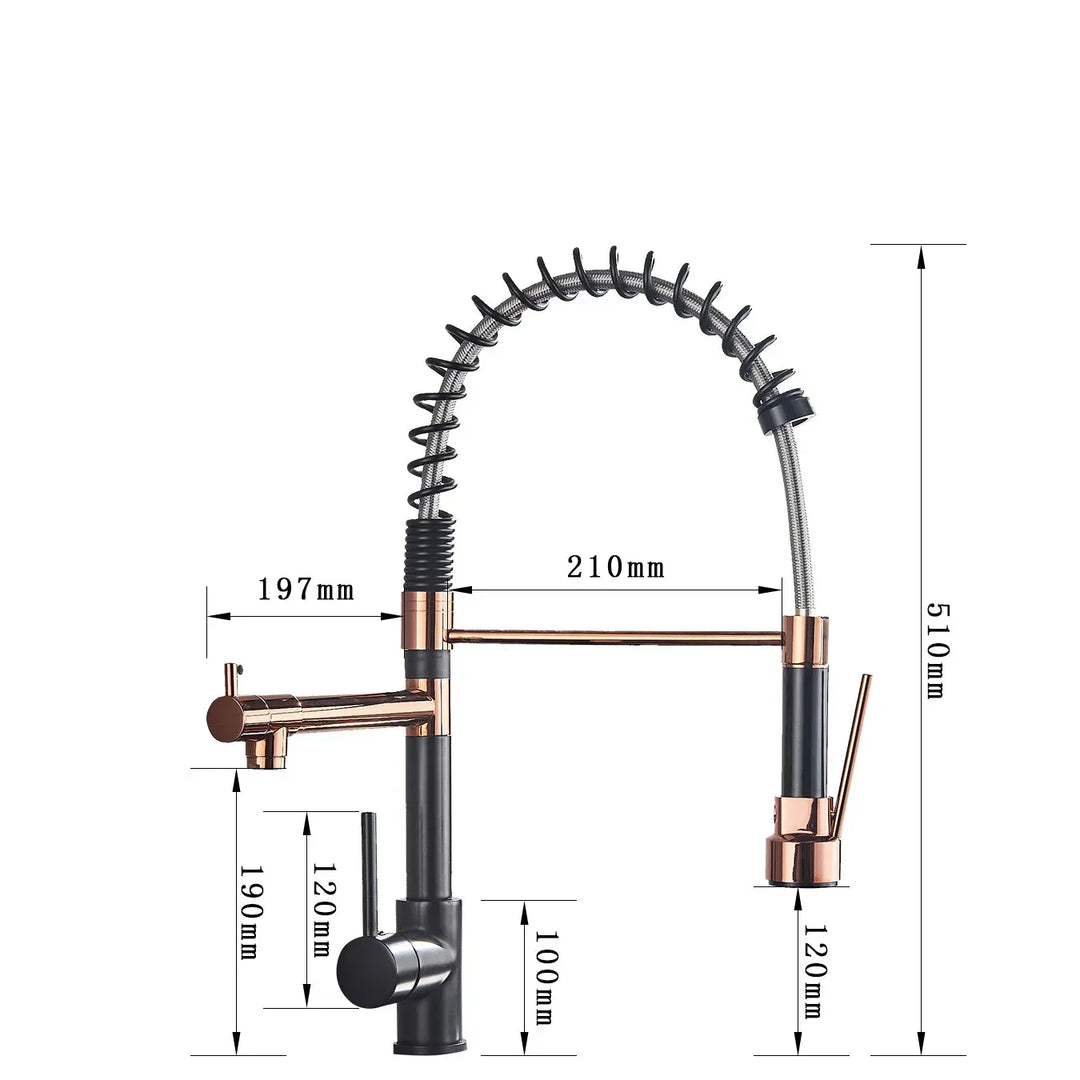 Retractable Faucet with Double Spout – Flexible Faucet for Sink, High Pressure, Swivel, Ideal for Modern Kitchens, Easy Installation | Bowlift