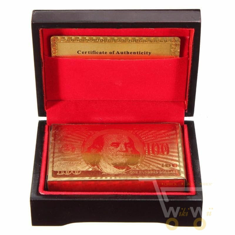 BowLift | 24K Gold Plated Playing Card with Wood - Style Box