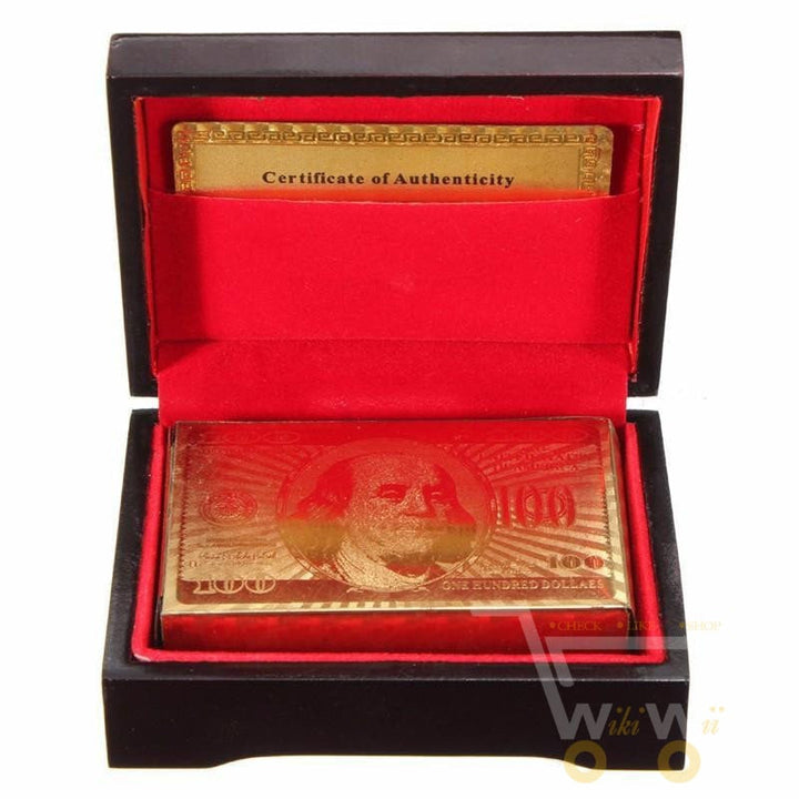 BowLift | 24K Gold Plated Playing Card with Wood - Style Box