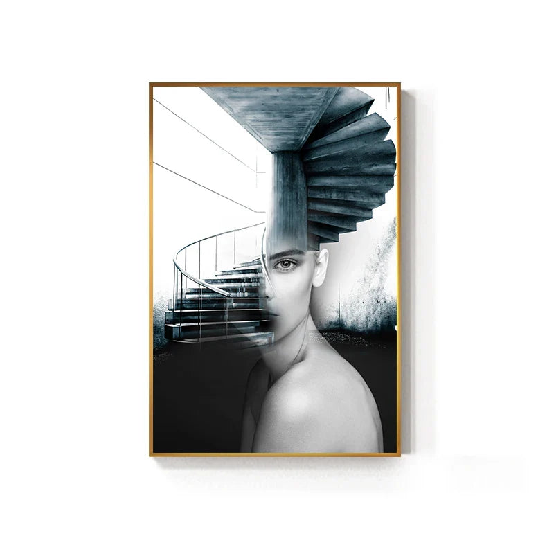 Abstract Fashion Architectural Fashion Wall Art Fine Art Canvas Prints Pictures For Modern Apartment Living Room Home Office Decor | Bowlift