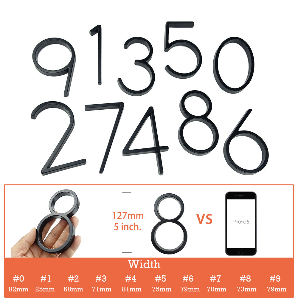 BowLift | Large modern metal house number address accessory