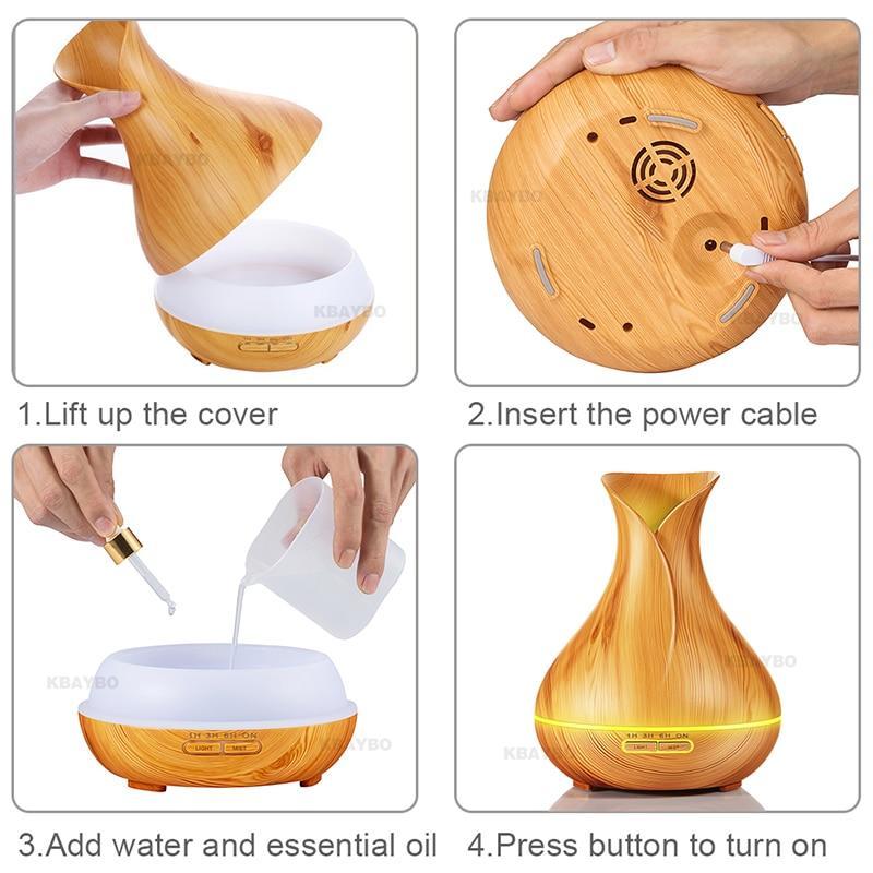 BowLift | 400mL Essential Oil Diffuser and Humidifier w/ Mood LED Lights