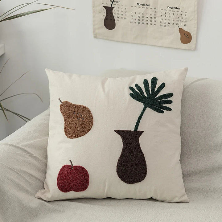 Black Cat & Garden Tufted Pillow Case | Bowlift