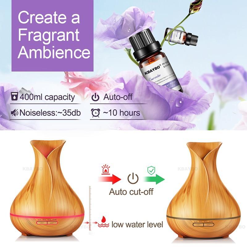 BowLift | 400mL Essential Oil Diffuser and Humidifier w/ Mood LED Lights