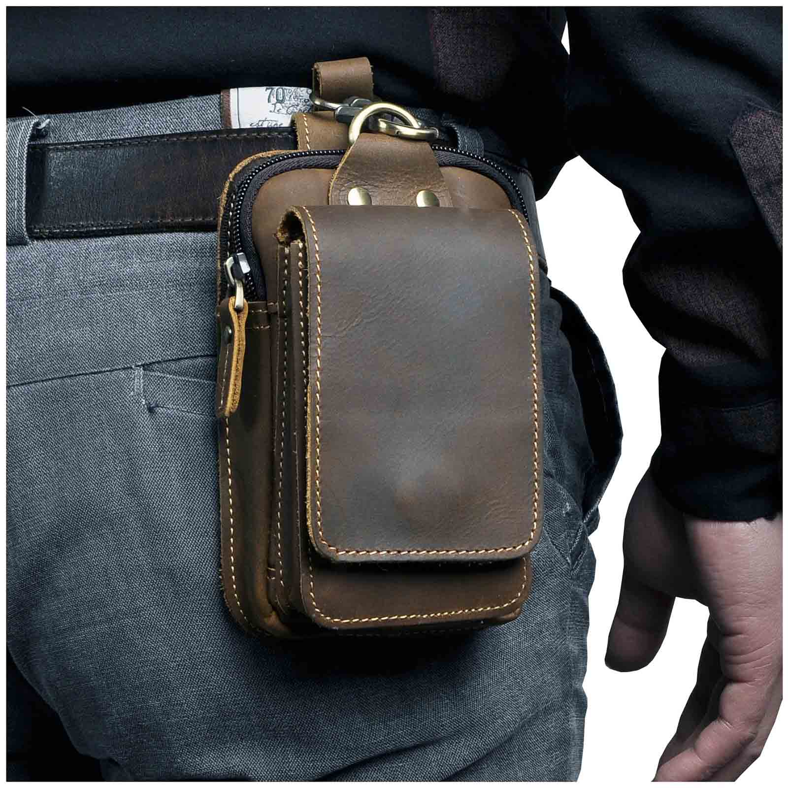 Genuine Leather Men's Hip Bag
