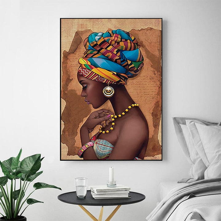 African Black Woman - Canvas Wall Art Painting | Bowlift