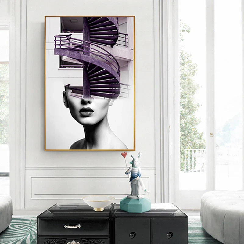 Abstract Fashion Architectural Fashion Wall Art Fine Art Canvas Prints Pictures For Modern Apartment Living Room Home Office Decor | Bowlift
