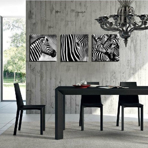Zebras-Canvas Wall Art Painting 3 Pieces | Bowlift