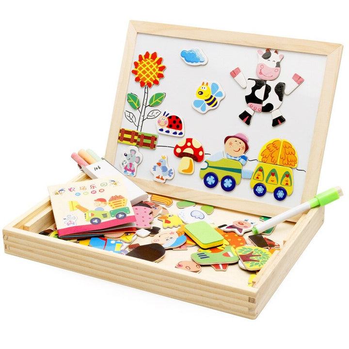 DrawPlay Board - Creative Wooden Magnetic Blackboard Bowlift