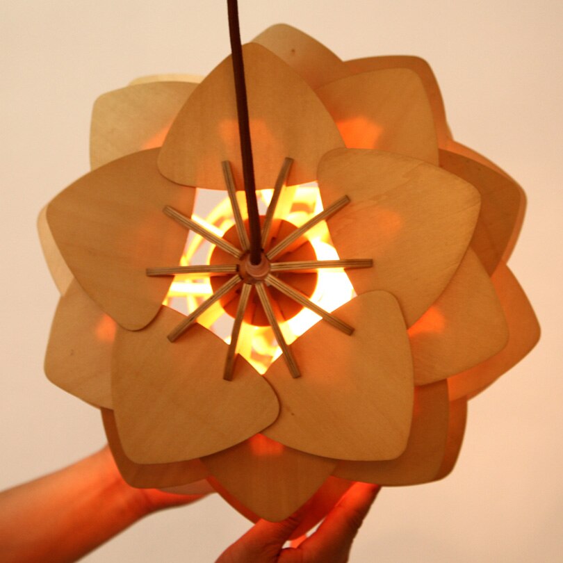 BowLift | Handcrafted Wooden Pine Cone Pendant Light