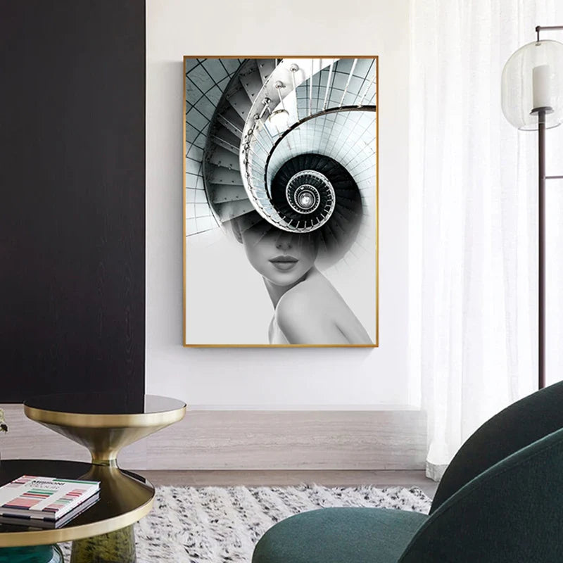Abstract Fashion Architectural Fashion Wall Art Fine Art Canvas Prints Pictures For Modern Apartment Living Room Home Office Decor | Bowlift