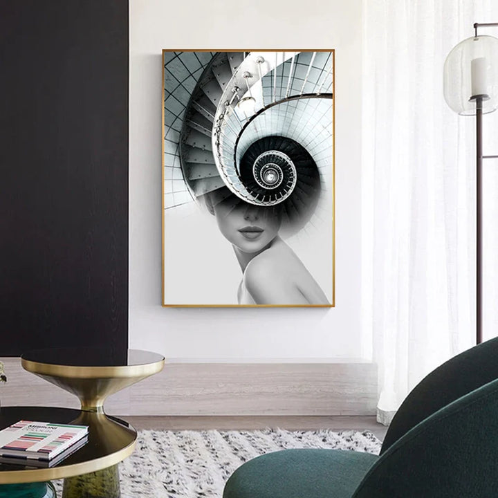 Abstract Fashion Architectural Fashion Wall Art Fine Art Canvas Prints Pictures For Modern Apartment Living Room Home Office Decor | Bowlift