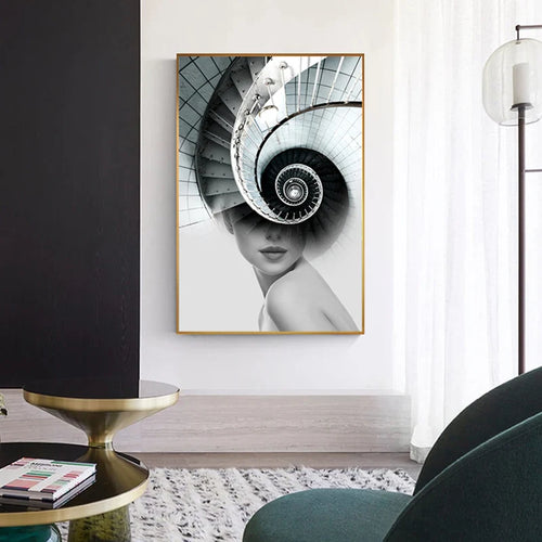 Abstract Fashion Architectural Fashion Wall Art Fine Art Canvas Prints Pictures For Modern Apartment Living Room Home Office Decor | Bowlift