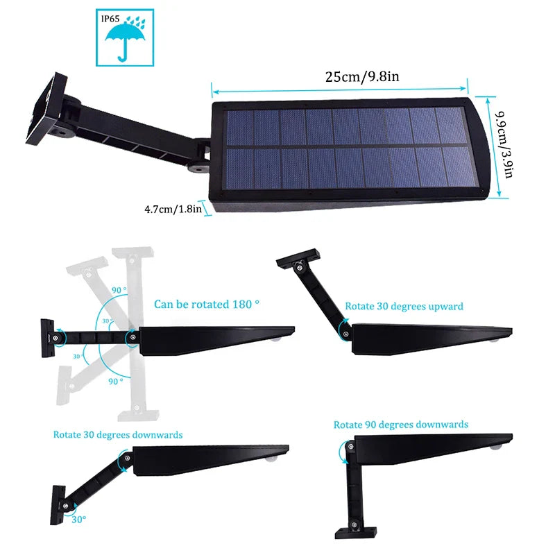 BowLift | Lumenova SolarTech Solar LED Wall Light 900lm | 48 LEDs | 4 Lighting Modes | Motion Sensor & Swivel Arm | IP65 Weatherproof