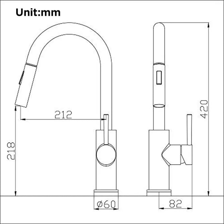 BowLift | Pull-out Kitchen Faucet with Touch Control and Sensor Function