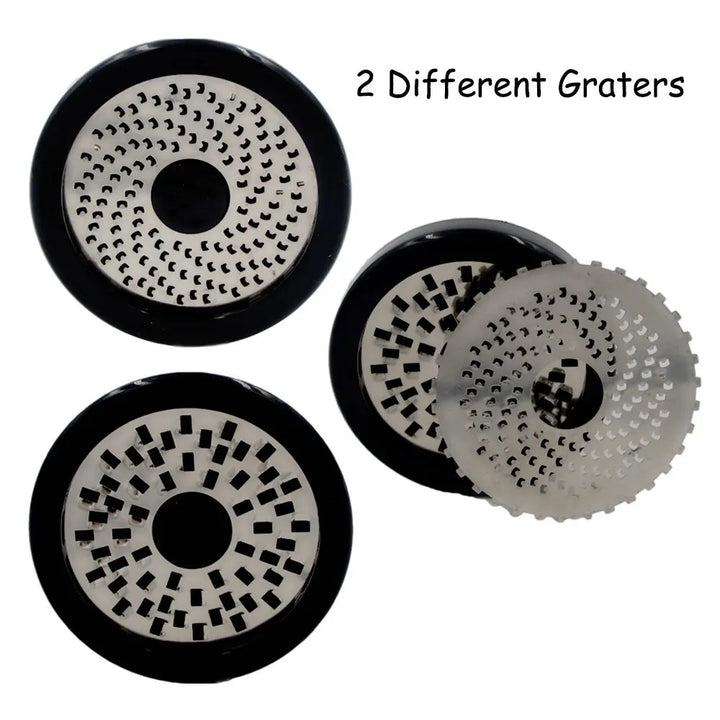 BowLift | Stainless Steel Cheese Grater GRATEVO DuoCut | Including 2 Cutting Inserts | Robust Cheese Slicer & Vegetable Grater