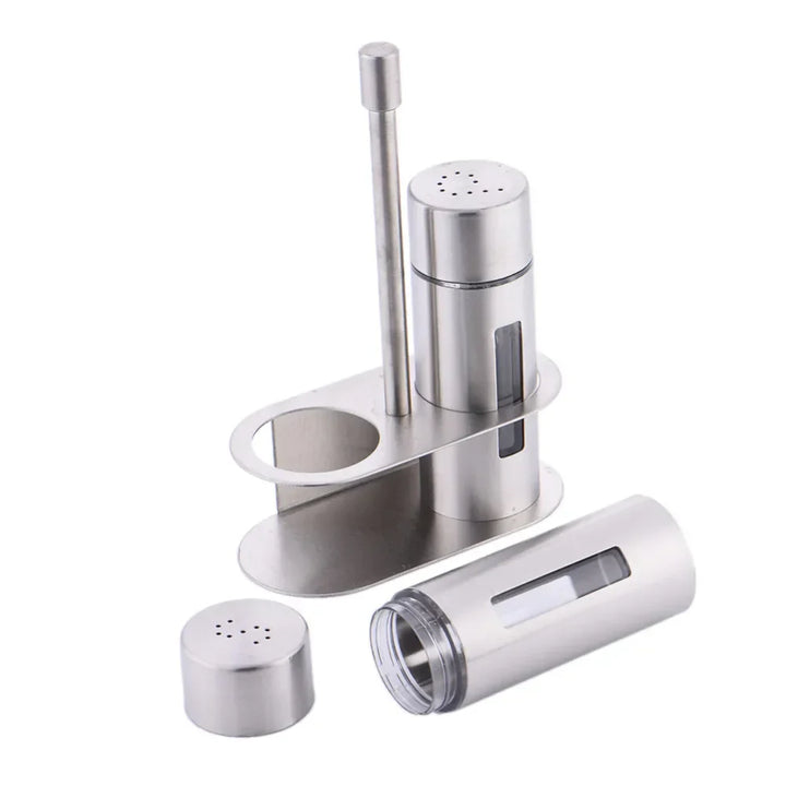 BowLift | Stylish set of stainless steel mills with a practical and elegant stand