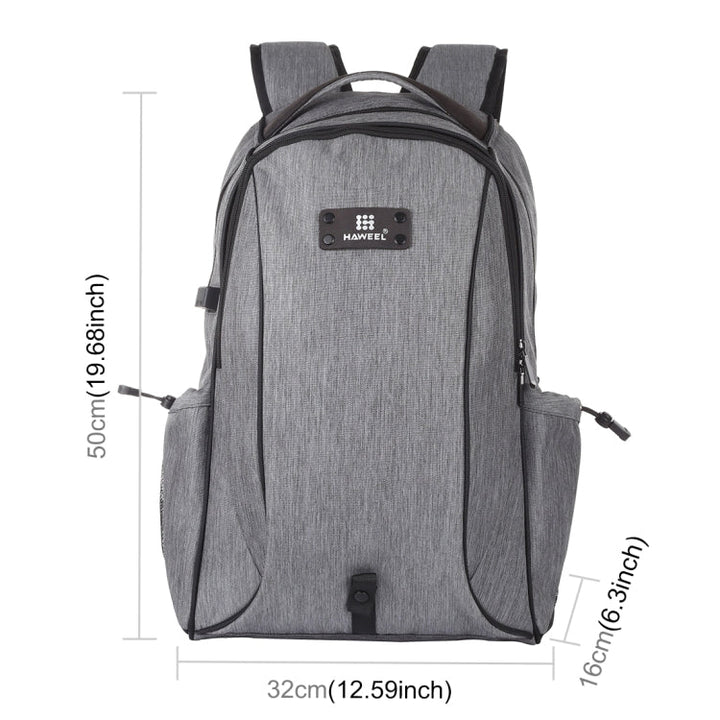 BowLift | HAWEEL Outdoor Portable Canvas Double Shoulder Laptop Backpack (Gray)