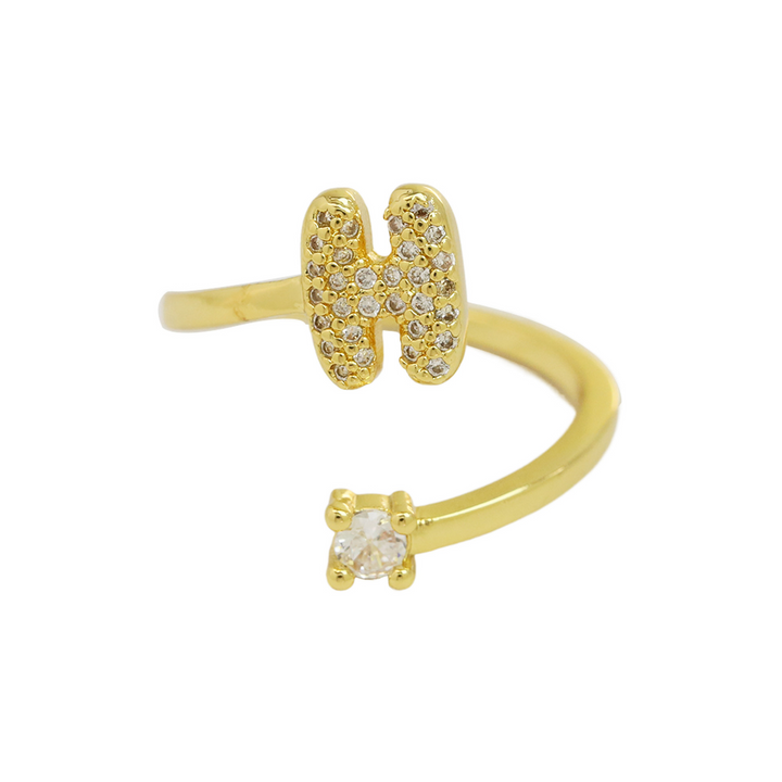 BowLift | Dainty Bubble Diamond Wrap Initial Ring