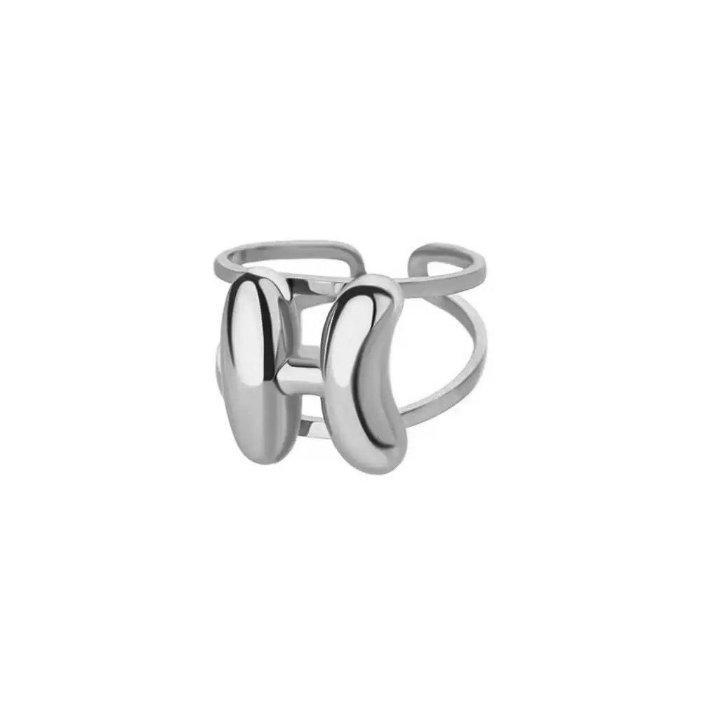 BowLift | Adjustable Open Band Bubble Letter Initial Ring