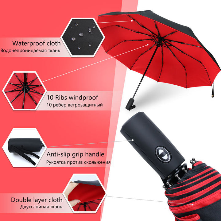 BowLift | StormShield Automatic Umbrella – Windproof Storm Umbrella with Reversed Closing Mechanism