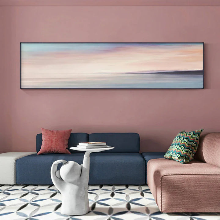 Pastel Blue Pink Purple Abstract Landscape Wall Art Fine Art Canvas Prints Wide Format Pictures For Bedroom Above The Bed Or Above The Sofa | Bowlift