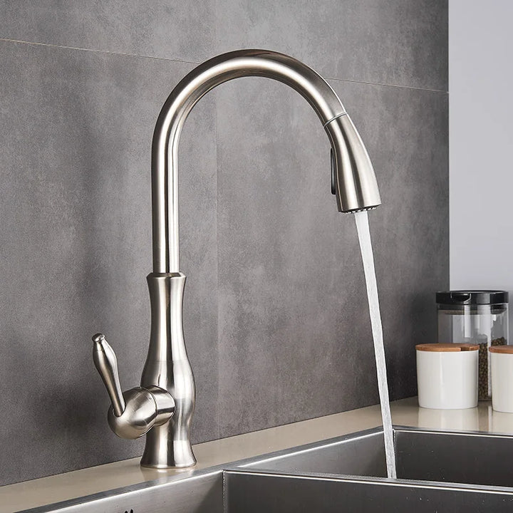 BowLift | GlamFaucet Kitchen Faucet - Luxury Golden Kitchen Mixer Faucet