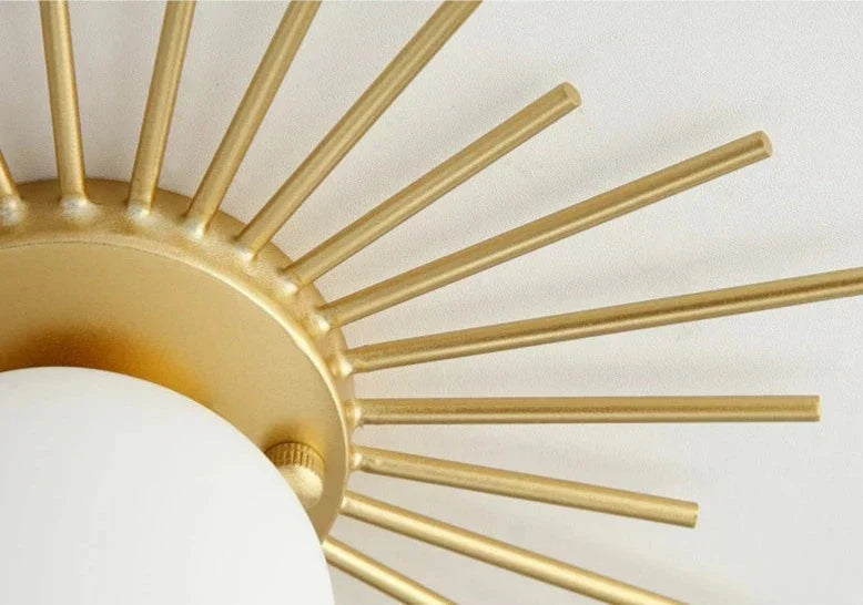 BowLift | HaloBeam – Elegant Glass and Iron Wall Lamp for Classic Touch