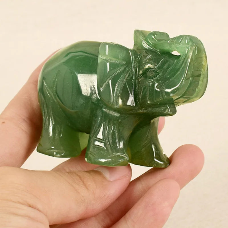BowLift | Green Aventurine Jade Stone Elephant Statue
