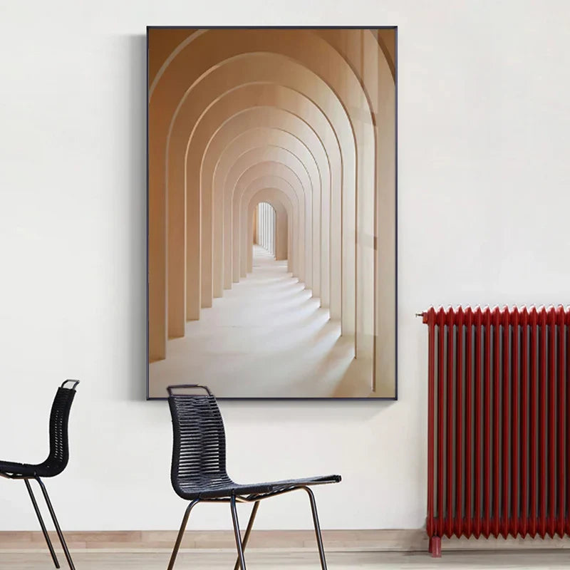 Minimalist Abstract Architectural Wall Art Fine Art Canvas Prints Posters Pictures For Modern Apartment Living Room Home Office Decor | Bowlift