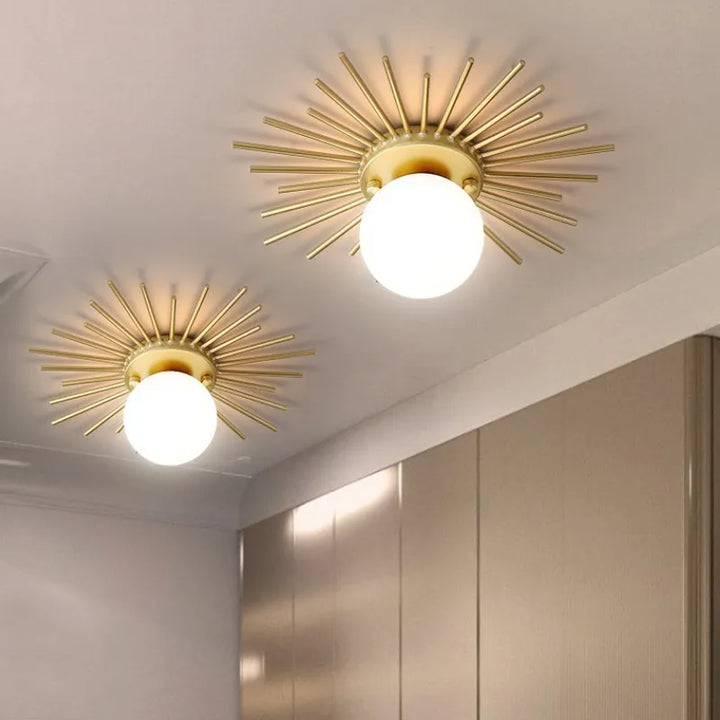 BowLift | HaloBeam – Elegant Glass and Iron Wall Lamp for Classic Touch