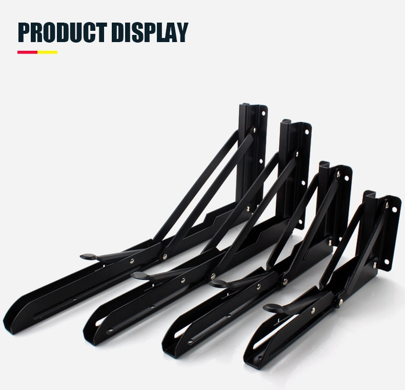 BowLift | 2-piece set collapsible shelf brackets, heavy-duty, made of stainless steel for tables, motorhomes and space-saving