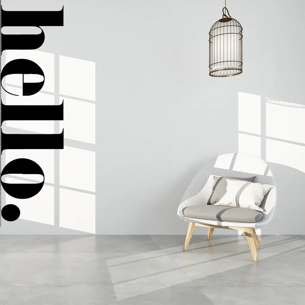 Big Hello Wall Sticker Modern Typography Welcome Signage Removable Peel and Stick PVC Vinyl Wall Decal For Foyer Entrance Hallway Creative DIY Wall Decor | Bowlift