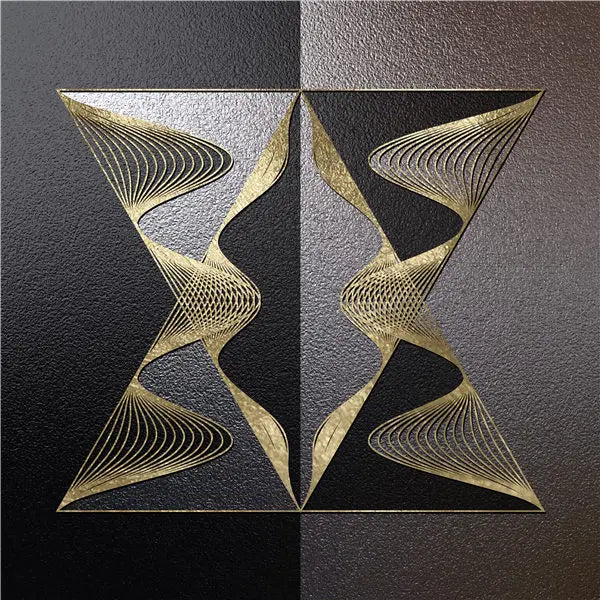 Black Golden Spherical Abstract Geometric Wall Art Fine Art Canvas Prints Modern Aesthetics Square Format Pictures For Living Room Home Office Decor | Bowlift
