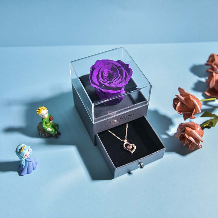 BowLift | Natural Eternal Rose Necklace Jewelry Box