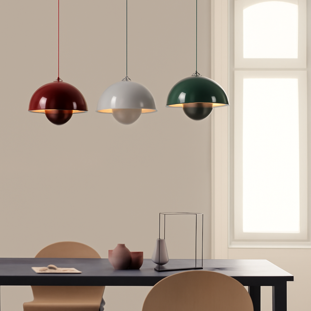 BowLift | Half-Circle Colourful Chandelier – Modern Scandinavian Ceiling Light for Dining, Living & Office