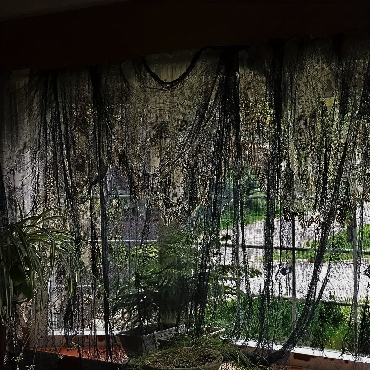 BowLift | Halloween Black Fabric Hanging Decoration – Polyester Spooky Decor