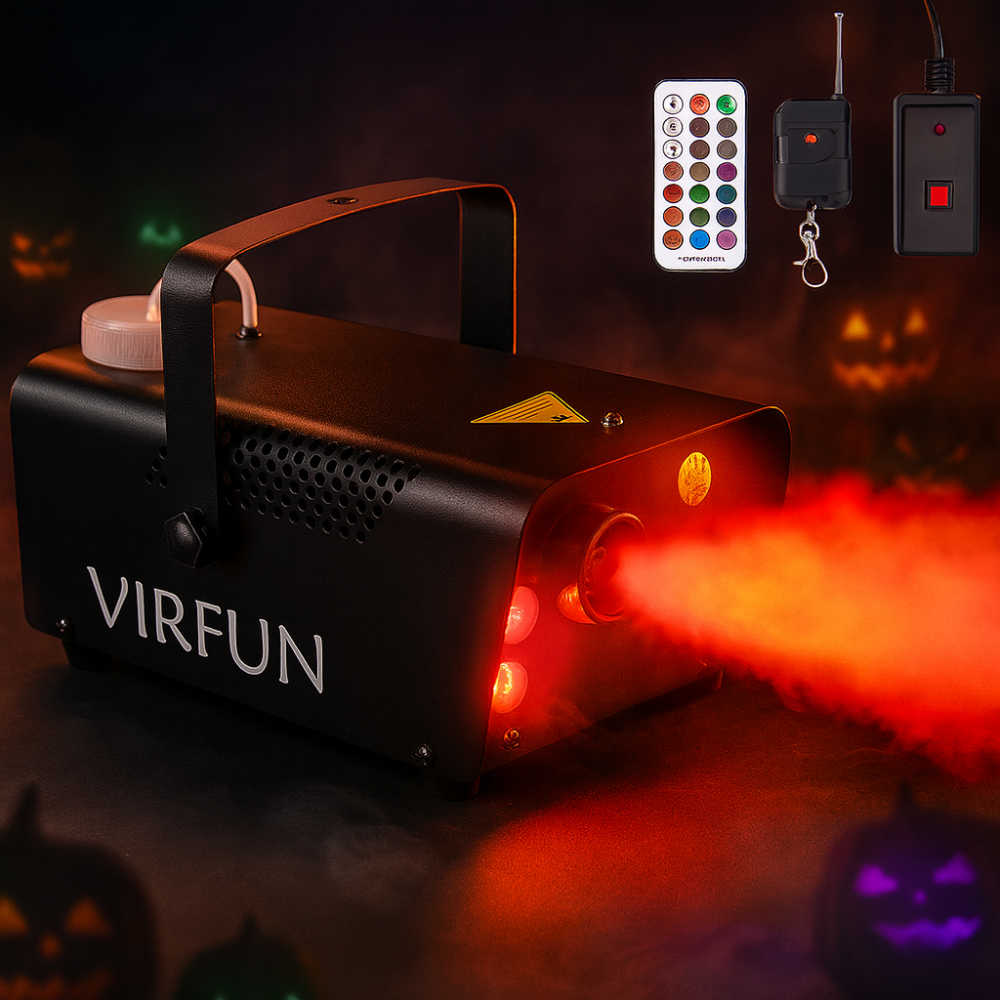 BowLift | Halloween Fog Machine 500W RGB LED 12 Color 500ml Tank Remote