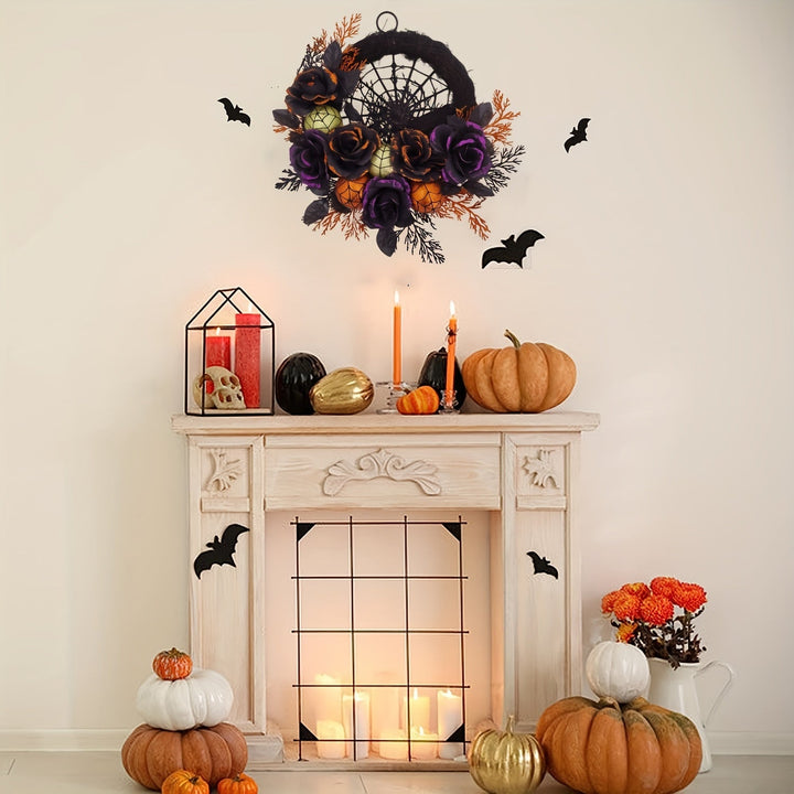 BowLift | Spiderweb Halloween Wreath – Decorative Indoor Wreath for Doors and Walls
