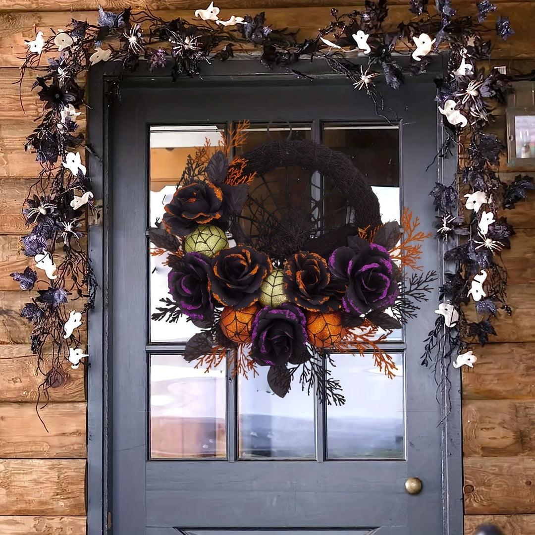 BowLift | Spiderweb Halloween Wreath – Decorative Indoor Wreath for Doors and Walls